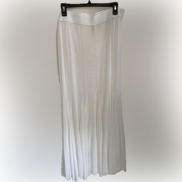Free People Sheer White mesh see through Gadot bridal Maxi Skirt half slip XL - Picture 7 of 12